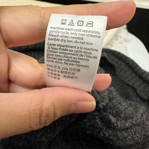 Barefoot Dreams Gray Cozy Chic Lite Ribbed Knit Soft Open Front Cardigan Sz M - Picture 7 of 8